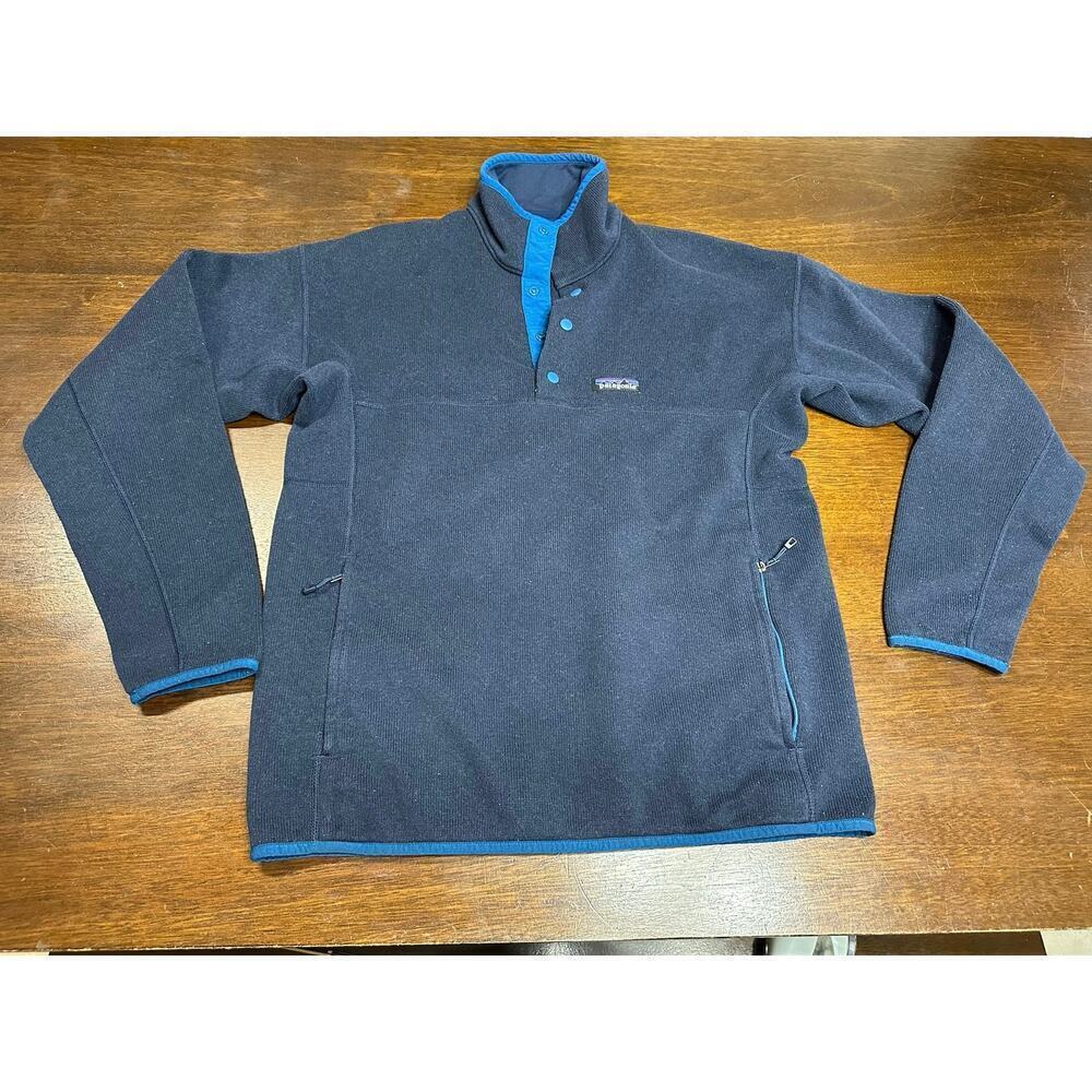 Patagonia Synchilla Pullover Sweater Snap T Blue Men Medium Hiking Outdoor Fall